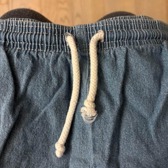 American Apparel Vintage Denim Shorts with Drawstring - Picture 3 of 5